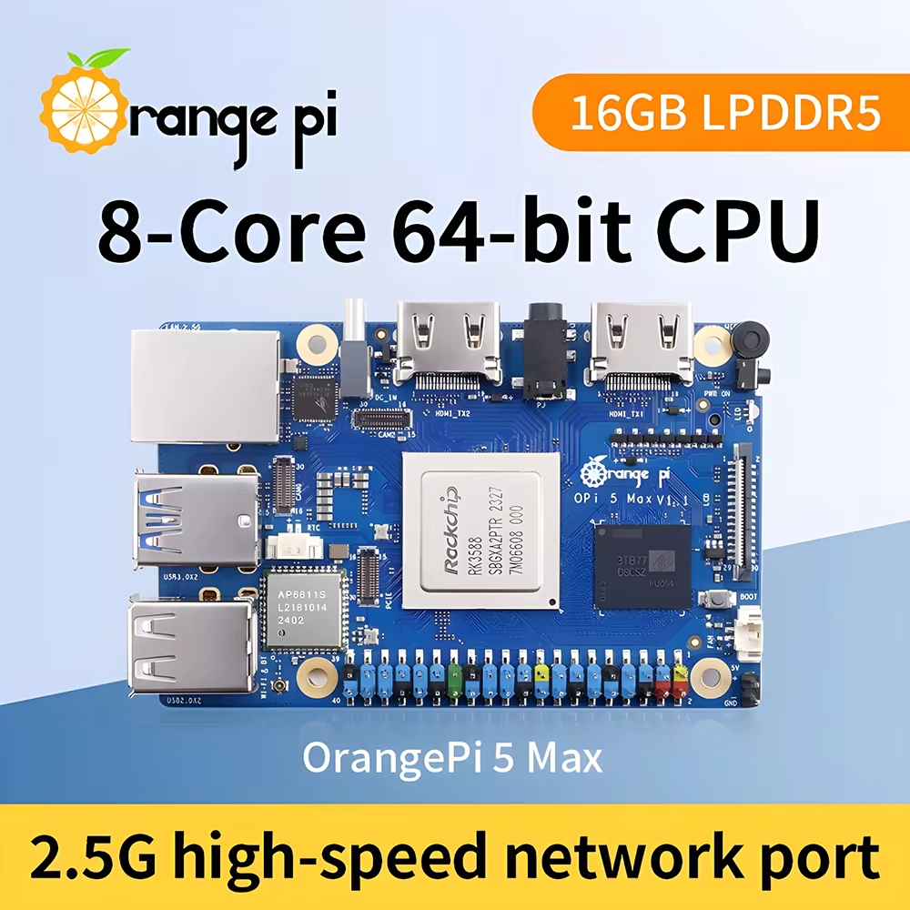 لوحة تطوير Orange Pi 5 MAX الأ - مراجعة Orange Pi 5 Max Rk3588 وسعره